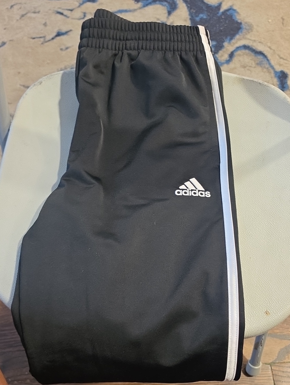 adidas Black Jogger Pants with White Side Stripe